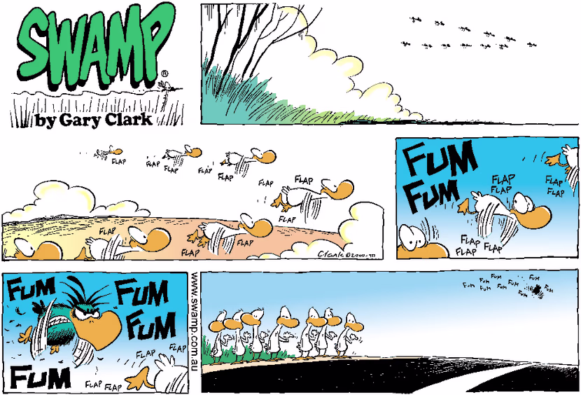 Swamp Cartoon - Flying SouthNovember 11, 2001