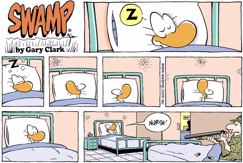 Swamp Cartoon - Sick DuckMarch 10, 2002