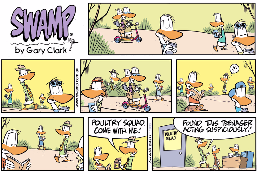 Swamp Cartoon - Poultry Squad Has SuspicionsMarch 15, 2020