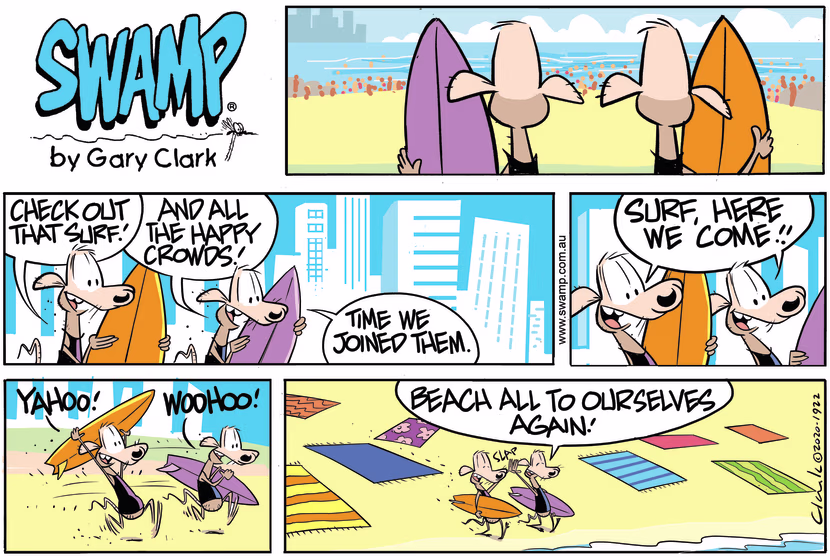 Cheese and Chives Rats decide to surfing and discover they have the beach to themselves. Swamp Cartoon - Cheese and Chives Go SurfingOctober 25, 2020