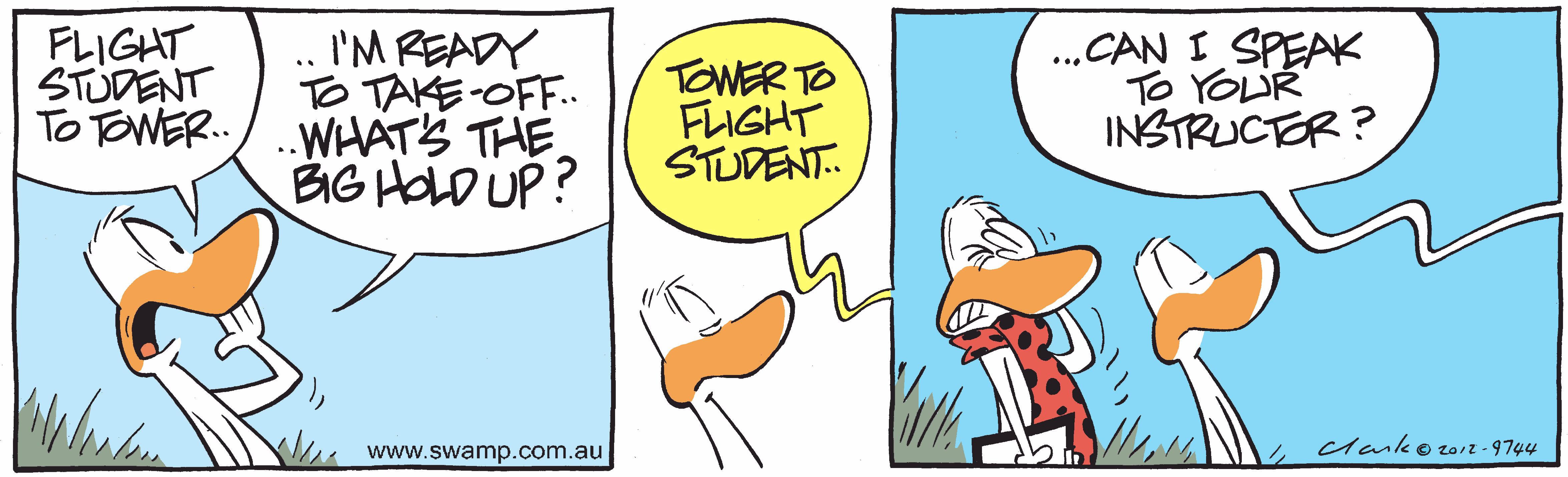 Hold Up Colour Cartoon