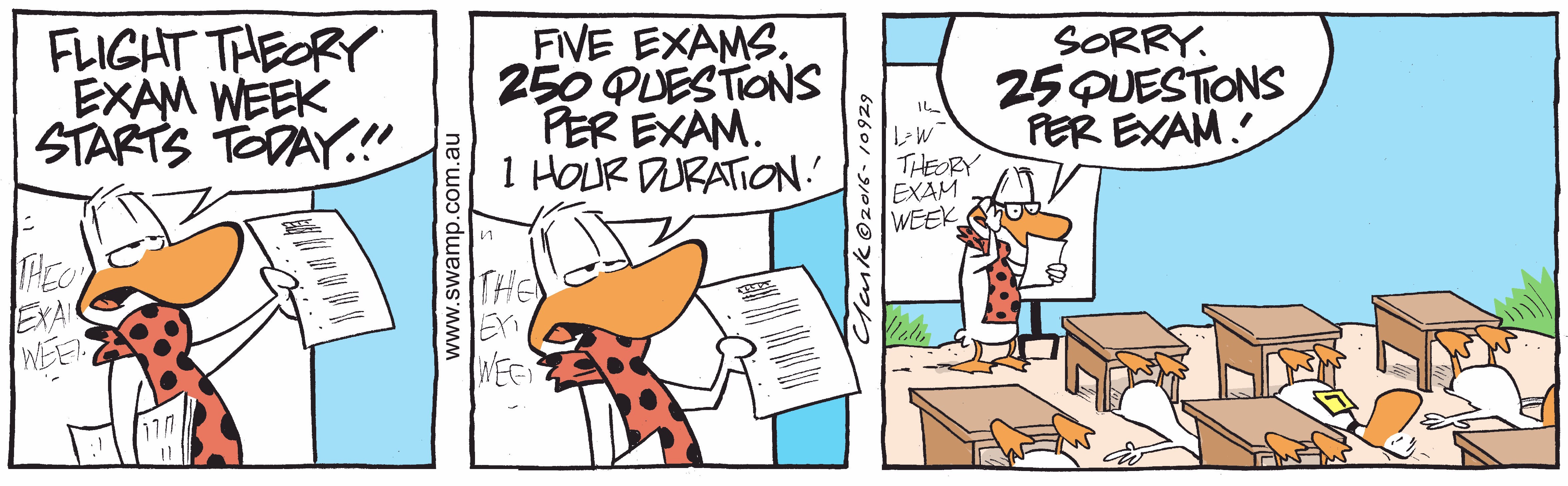 Exam Week Colour Cartoon