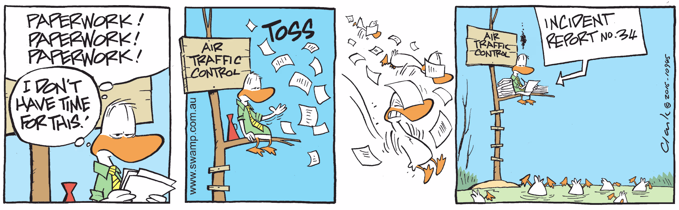 Paperwork Overload Colour Cartoon