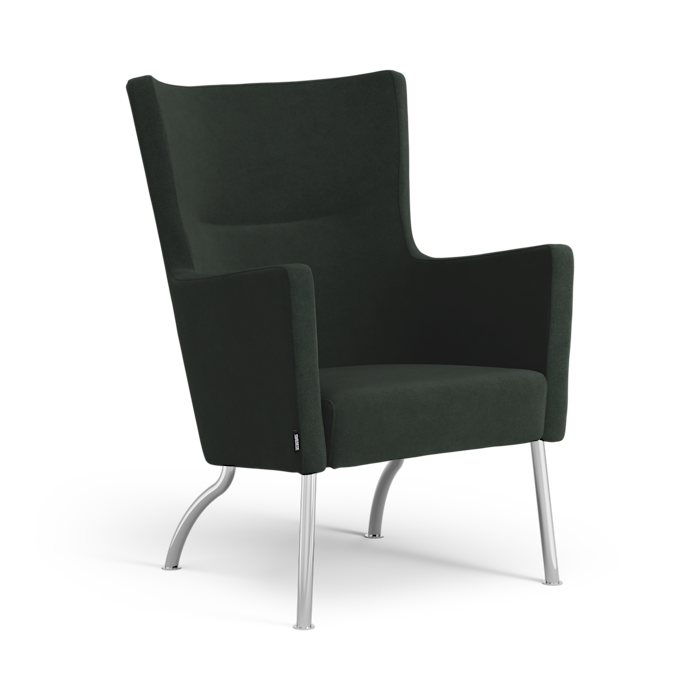 Solino easy chair low back upholstered frame with aluminium legs