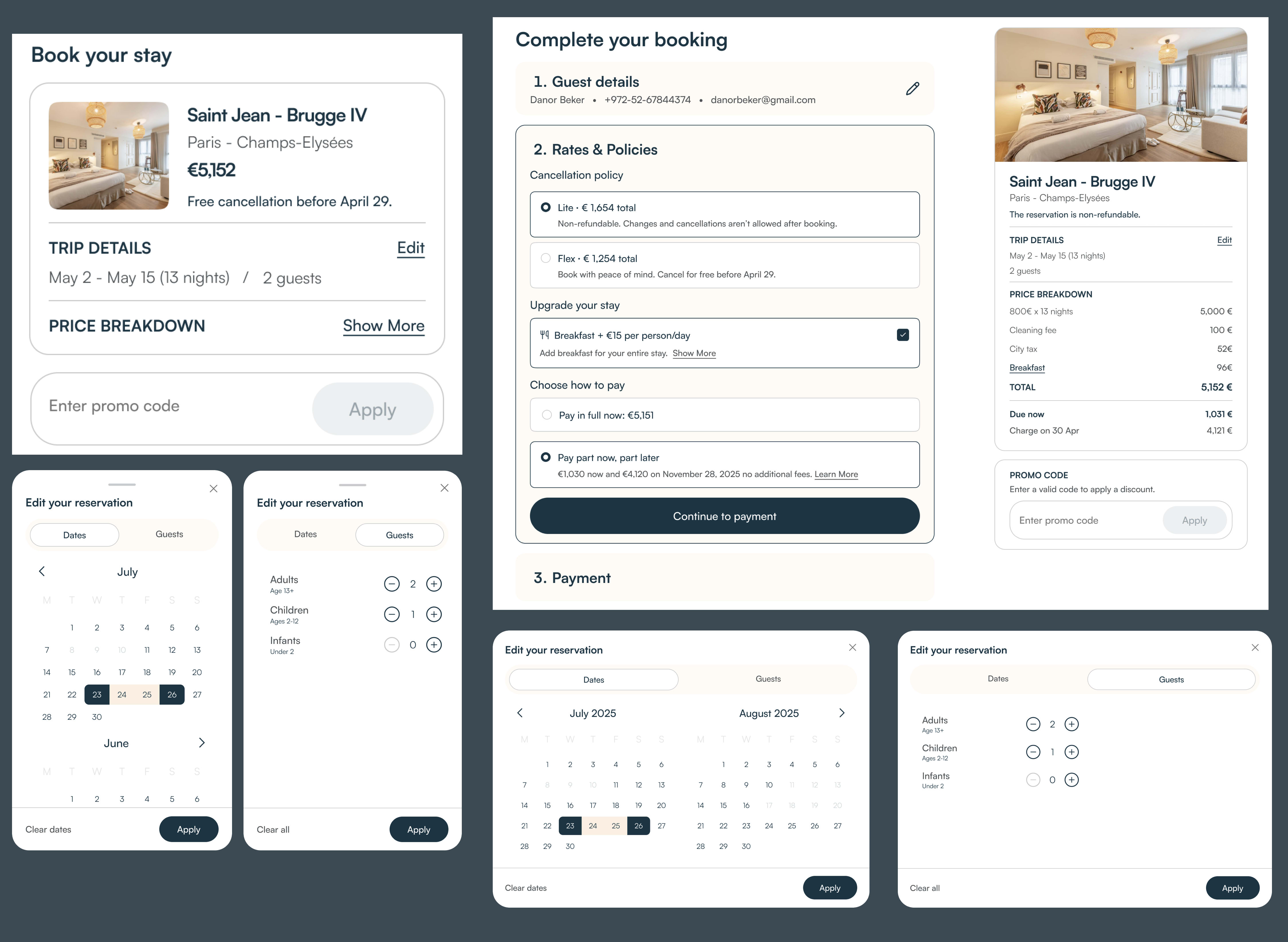 Booking Flow Step 2 Redesign