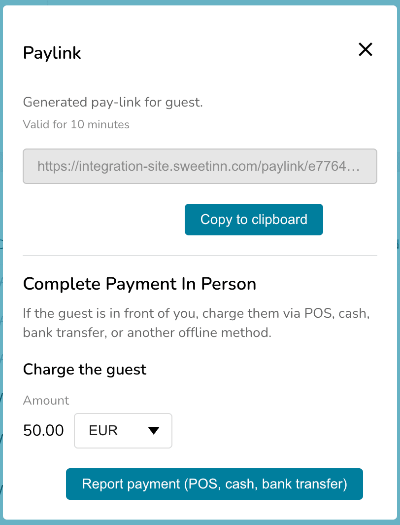 Service Pay-Links with Offline Payment Reporting