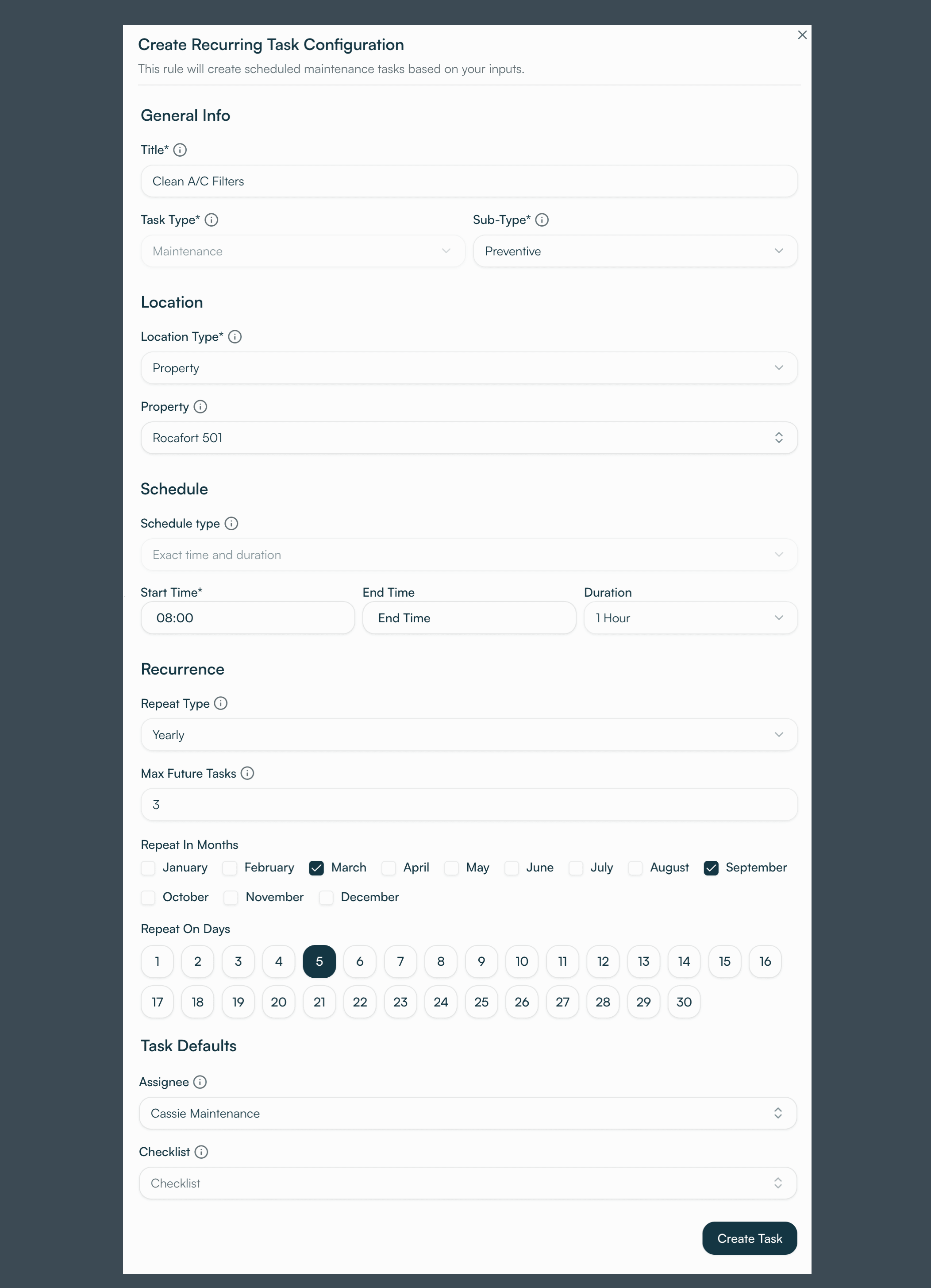Recurring Tasks & Cleanings