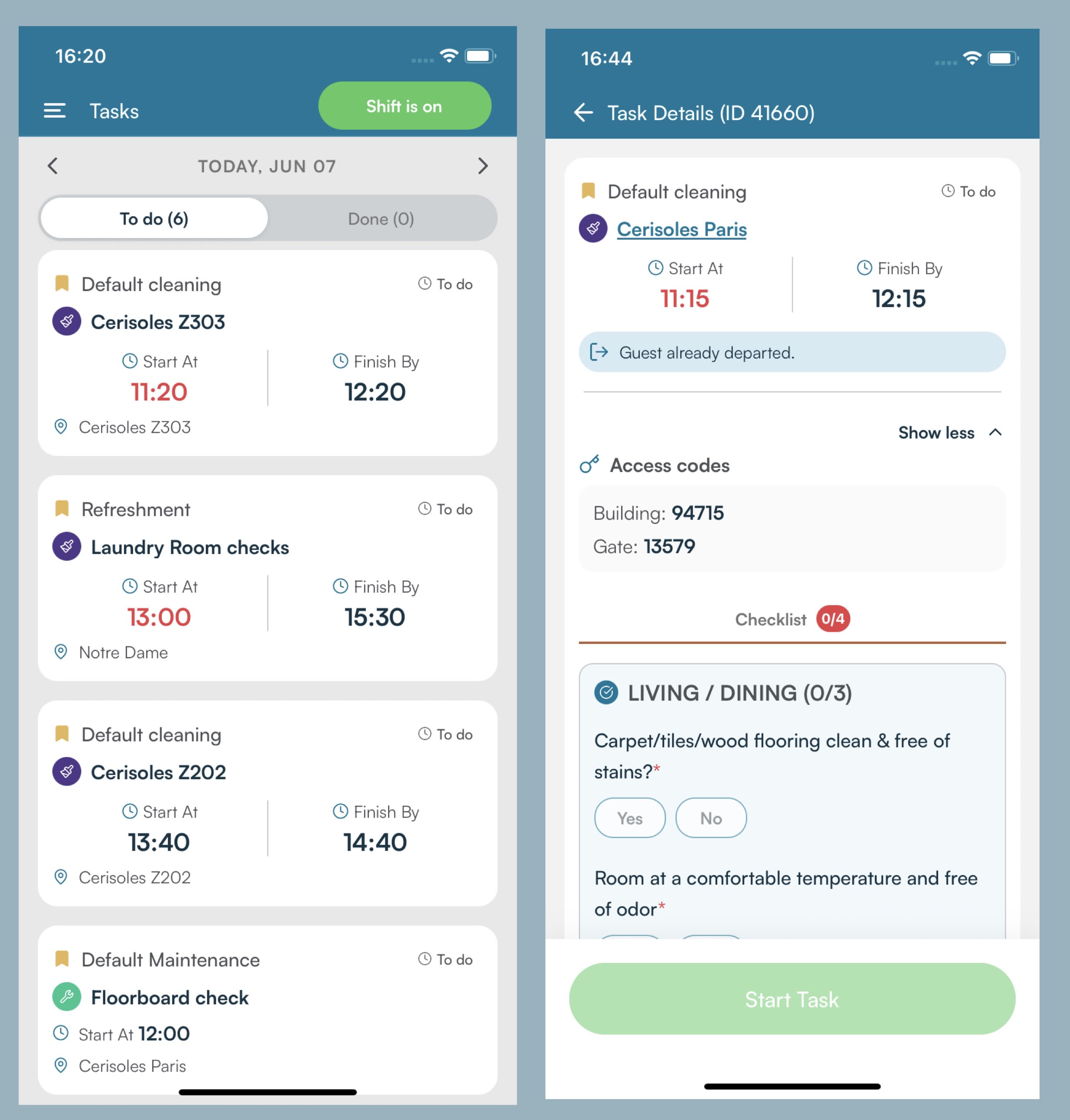 SIBO App — My Tasks