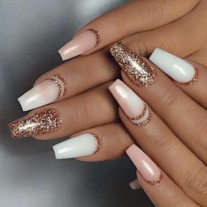 Nail Design French Tip 3d Design Glitter