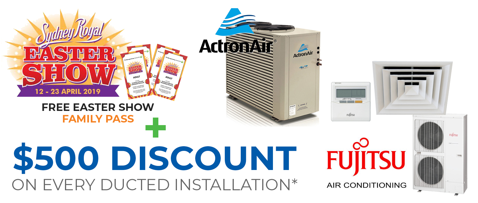 Ducted Air Conditioning Discount with Easter Show Tickets