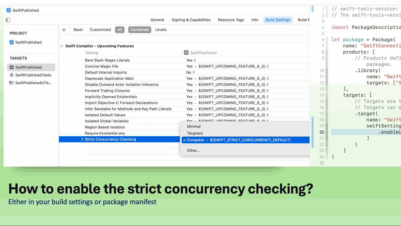Enable Strict Concurrency Check