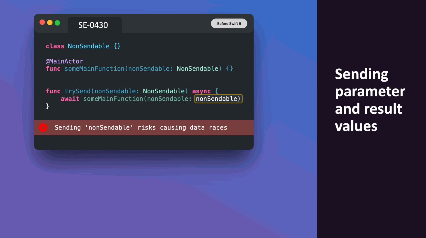Sending parameter and result values