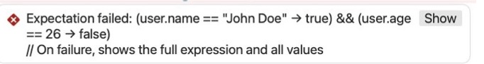 Failure message