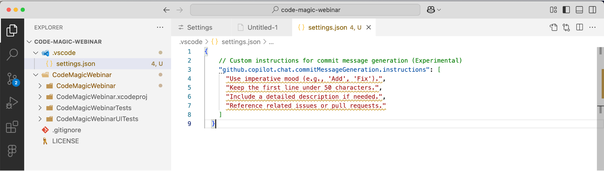 GitHub Copilot - Customized chat Response Instructions Settings