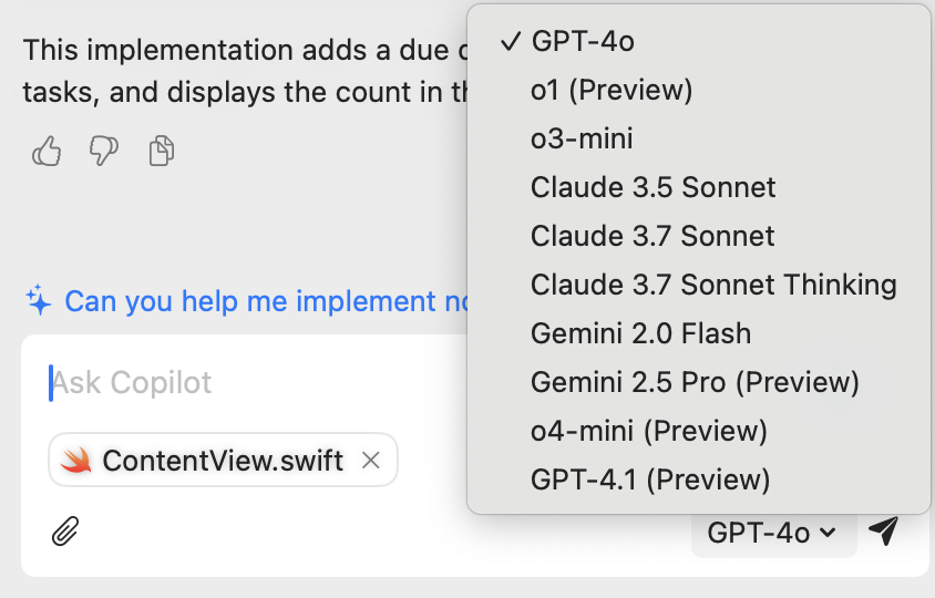 GitHub Copilot LLMs