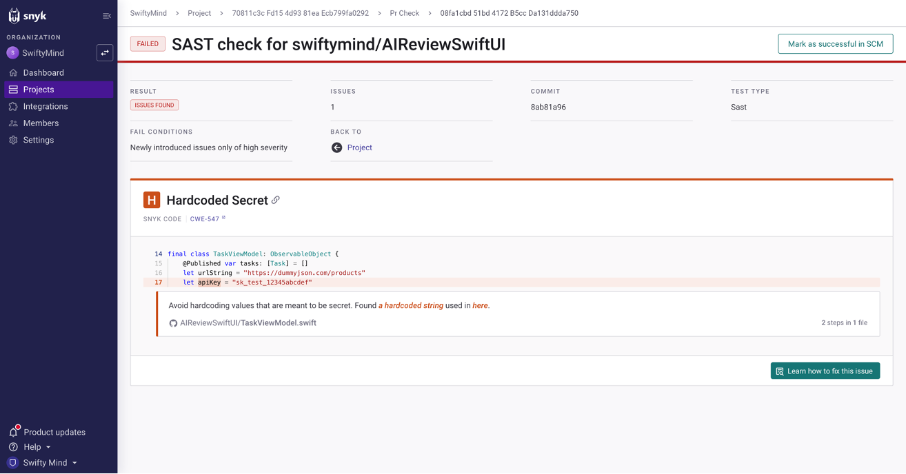 SAST Check - Code Analysis