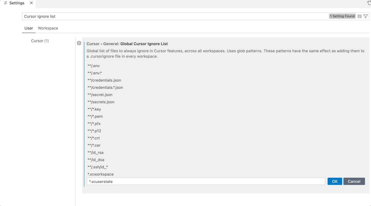 Global Cursor Ignore List - Example