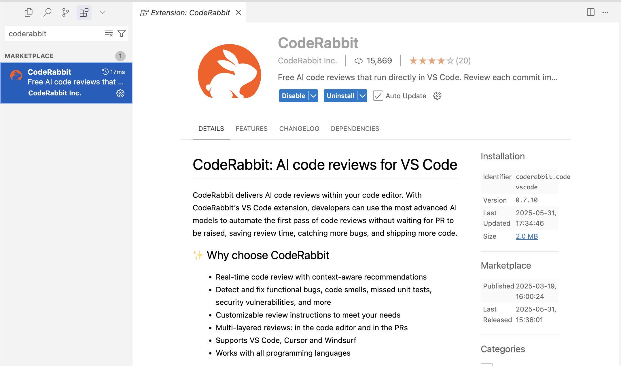 CodeRabbit Extension