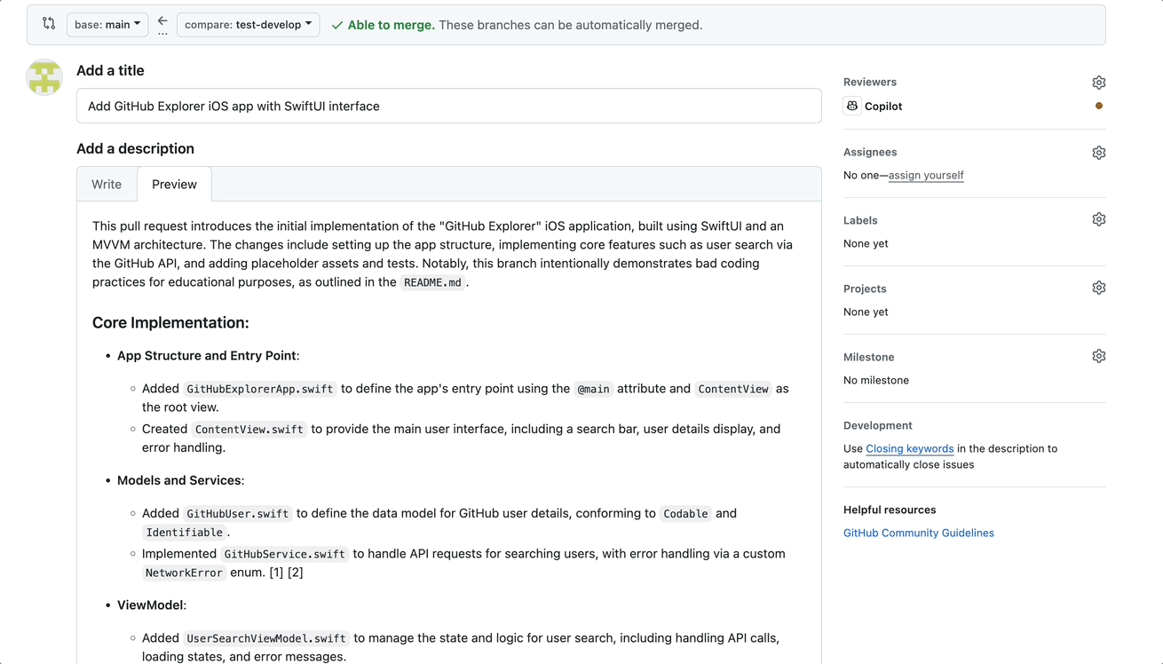 Click Create Pull Request