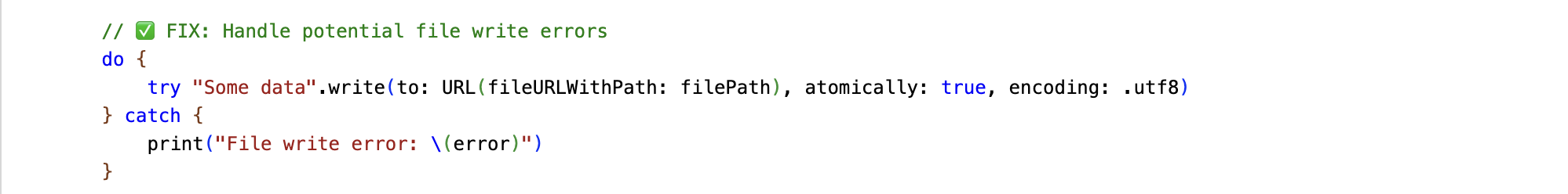 Fix Suggestion - Potential File write errors