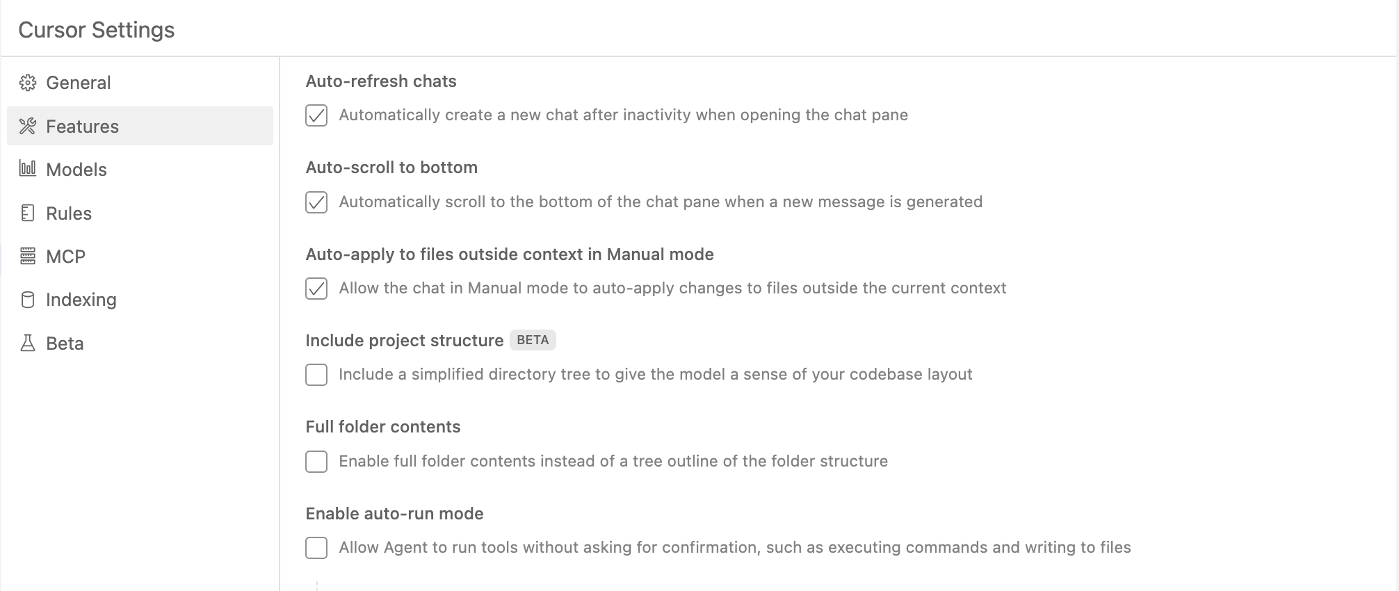 Cursor Settings