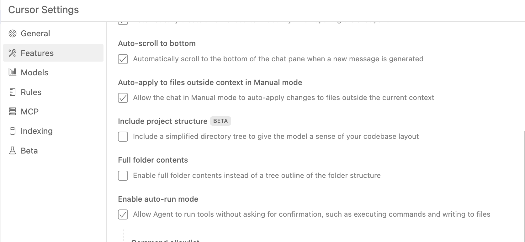 Enable auto-run mode