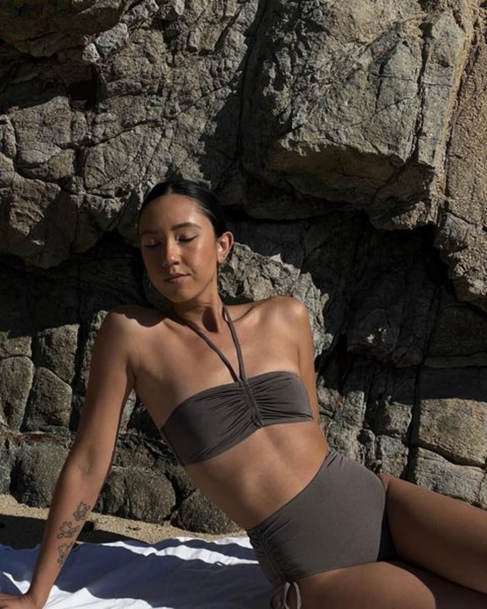 Photo shared by Vitamin A tagging @shhtephs. Image of woman wearing a brown bikini.