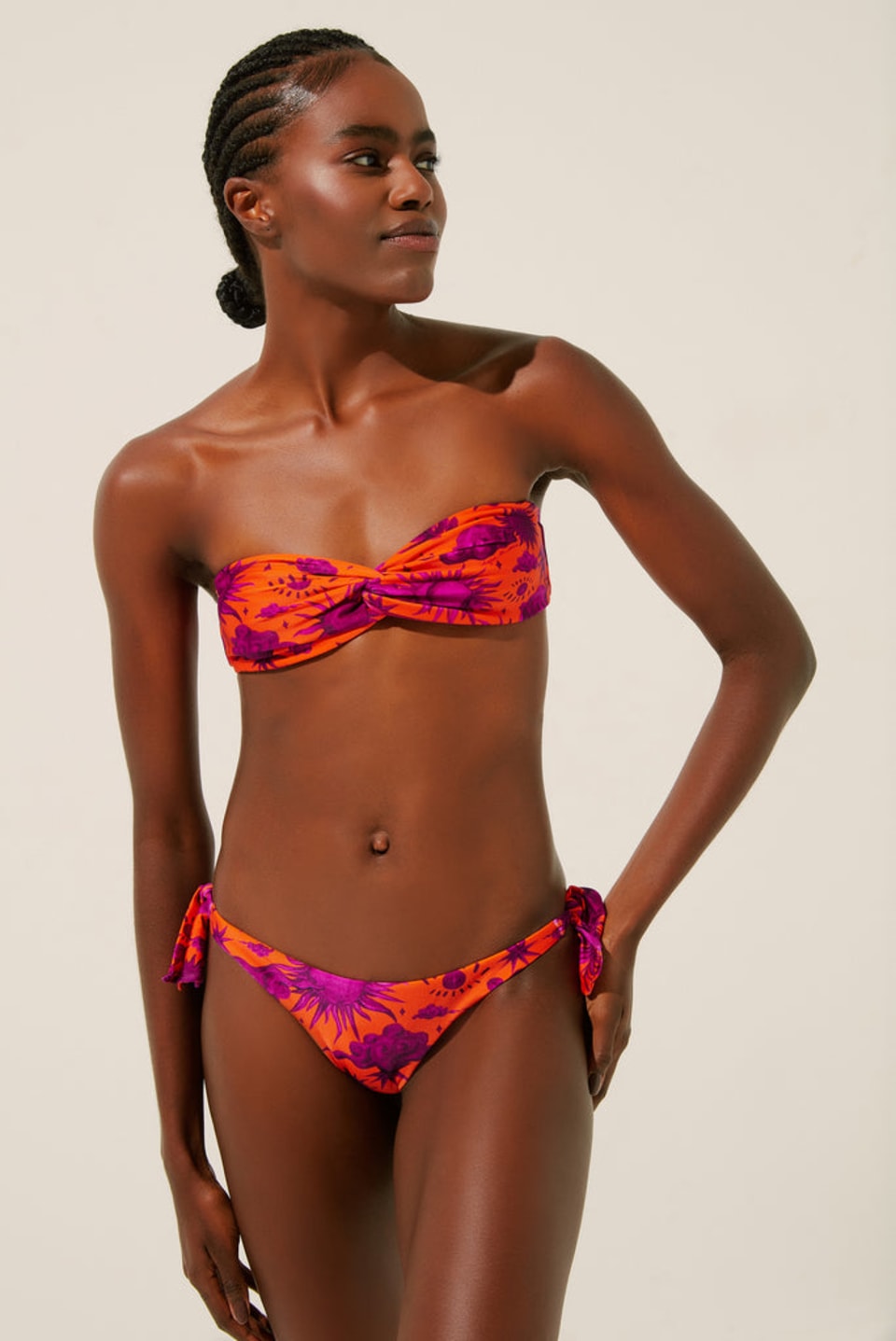 Stars Bandeau Bikini Top With Ring - Agua de Coco