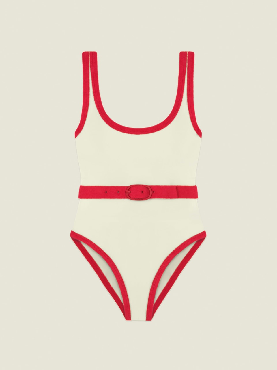 Volley - Ivory / Sporting Red - One-Piece Swimsuit – Medina from Medina Swimwear