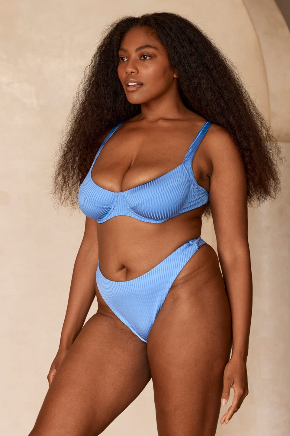 Sorrento Top and Capri Thong - Dream Blue Wide Rib