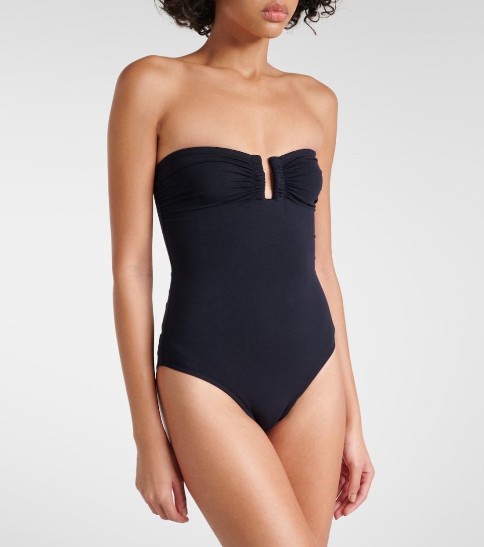 Cassiopée bandeau swimsuit in black by Eres