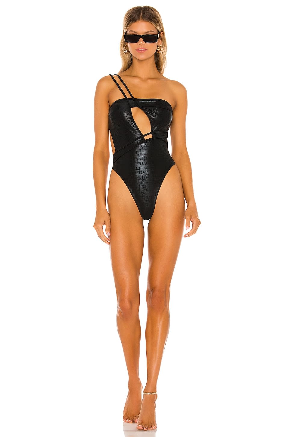The Verge One Piece in Black Reptile by Lovewave
