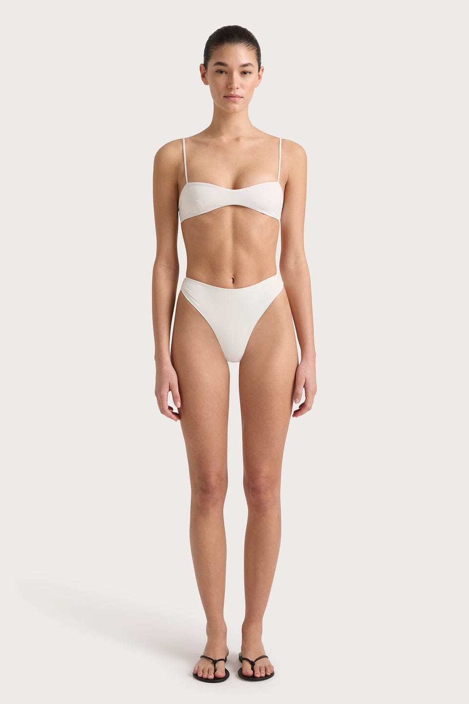 Evora Bikini Top White and Henni Bikini Bottom White by Faithfull The Brand
