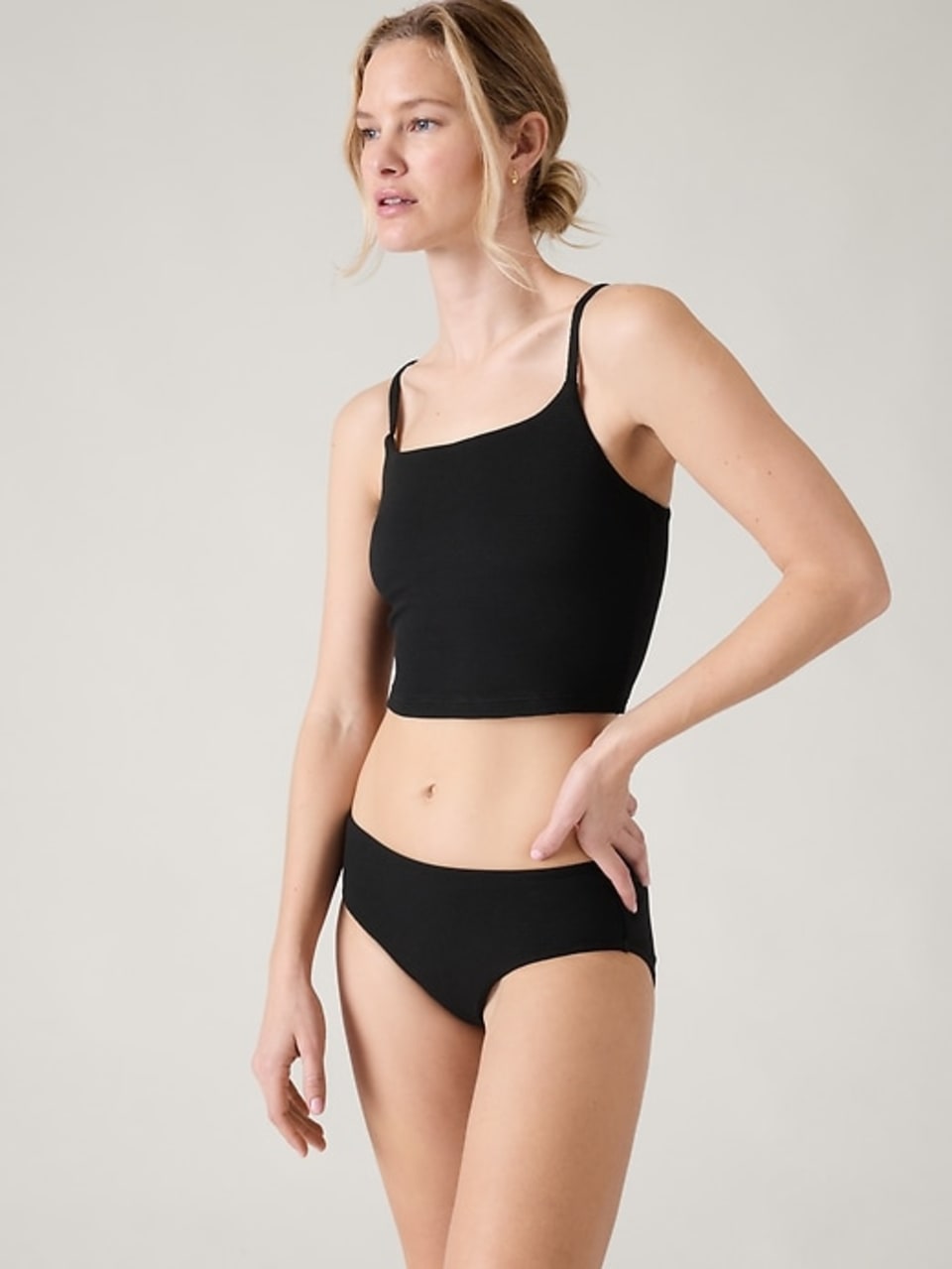 Crop Pique Tankini - Black and Hipster Pique Swim Bottom -Black by Athleta - Gap