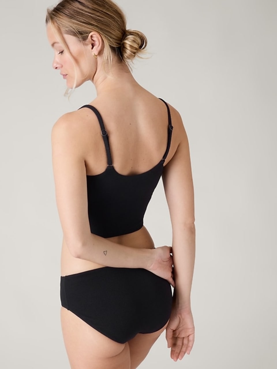 Crop Pique Tankini - Black and Hipster Pique Swim Bottom -Black by Athleta - Gap