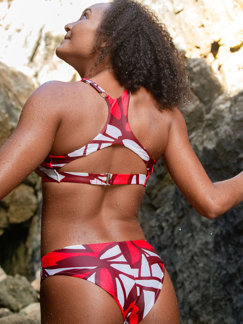 Streamline Bikini Top and Bottom - Positano - Hibiscus Print by Title Nine