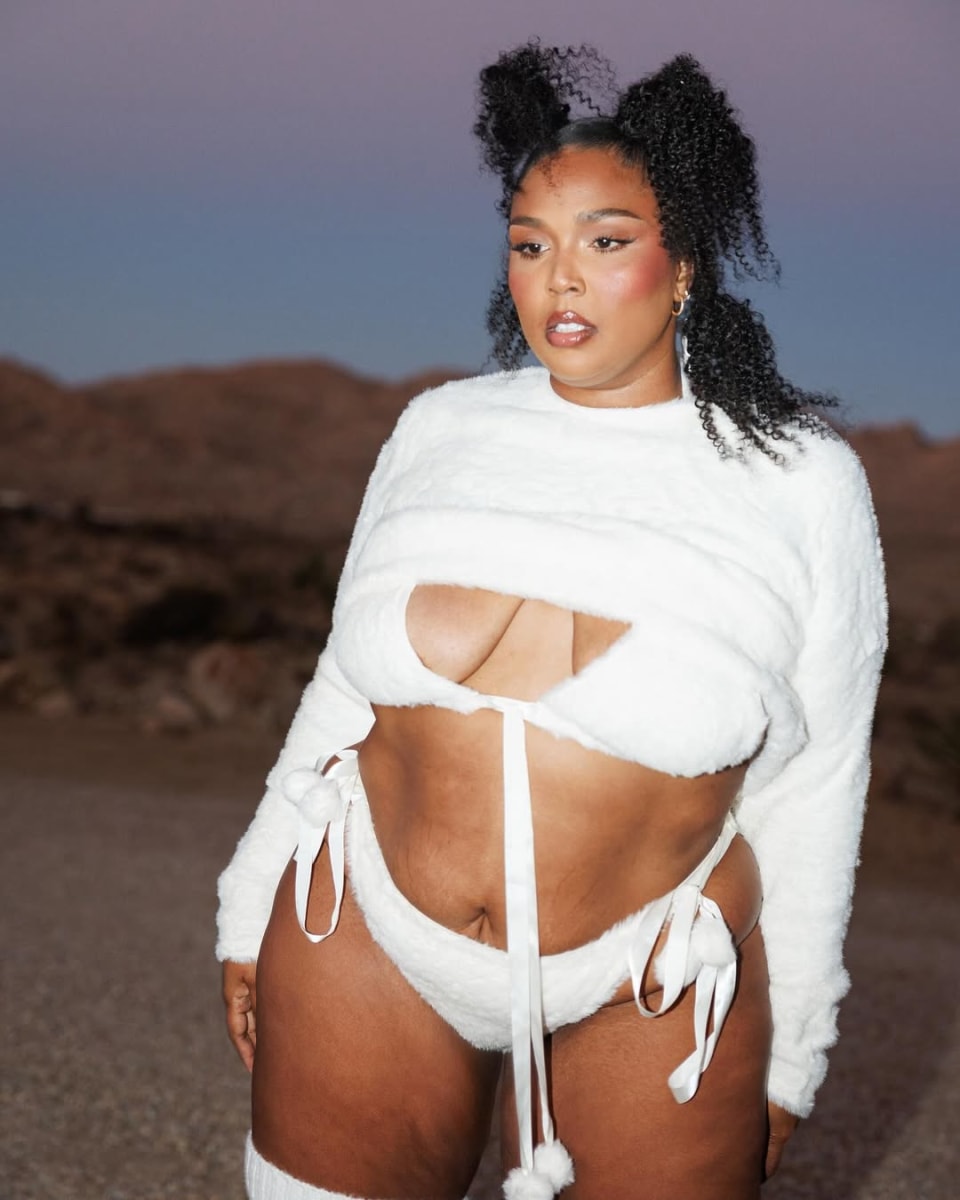 Lizzo wearing Fuzz Me Bikini Top and Bottom by Yitty