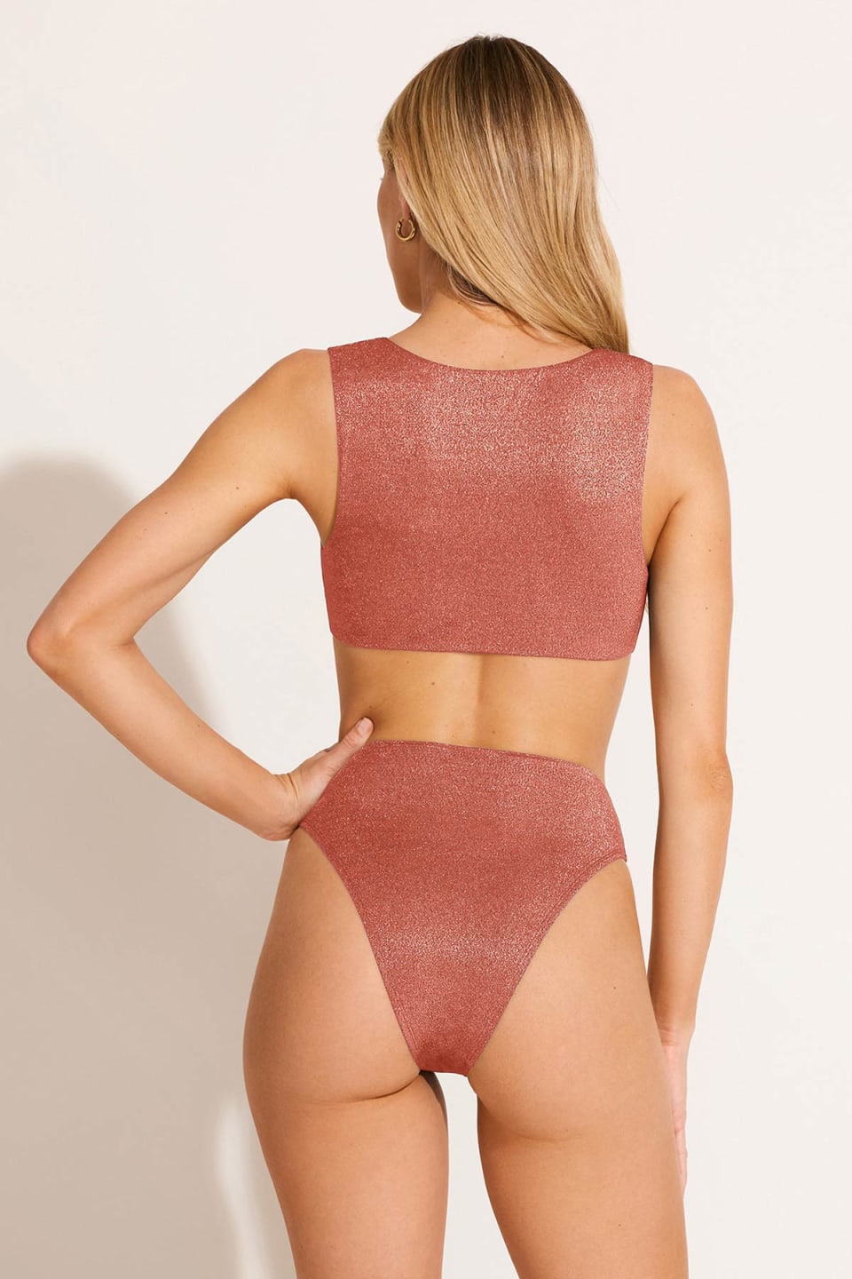Cassia Crop Top - Pink Metallic