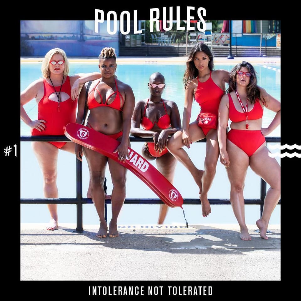 Photo of models wearing Chromat swimwear