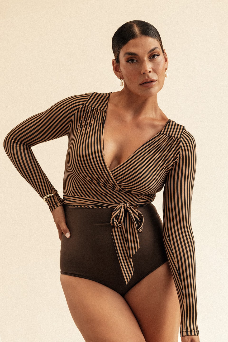 Valencia Long Sleeve Swim Wrap Top-9876