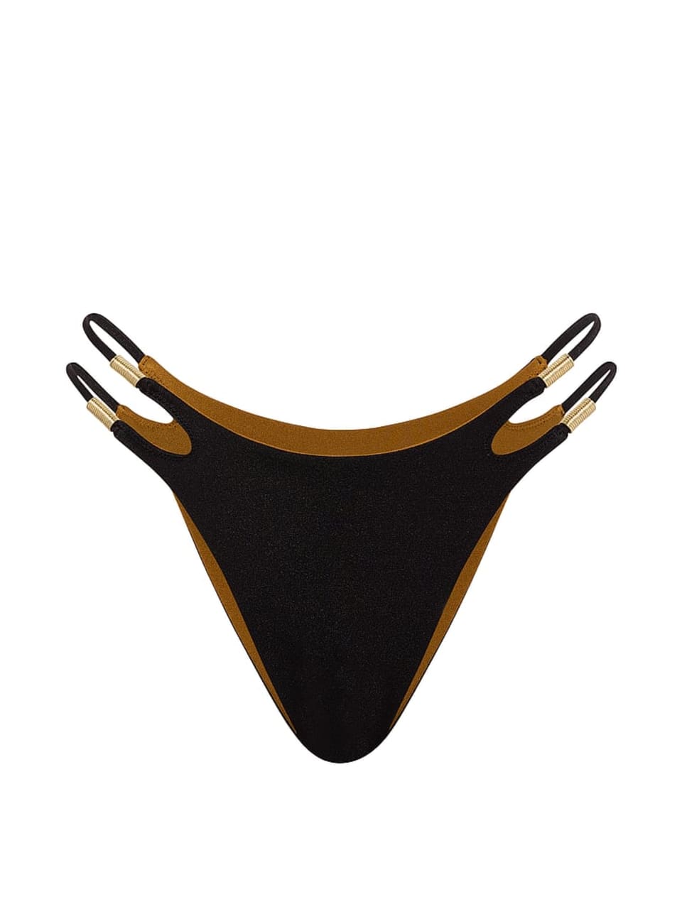 Victoria's Secret Reversible Cut-out Rings Brazilian bikini bottom, double-strap detail, off-figure flatlay
