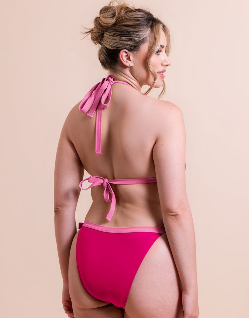 Curvy Kate Ibiza String Bikini Top and Brief in Pink in Hot pink, additional product shot