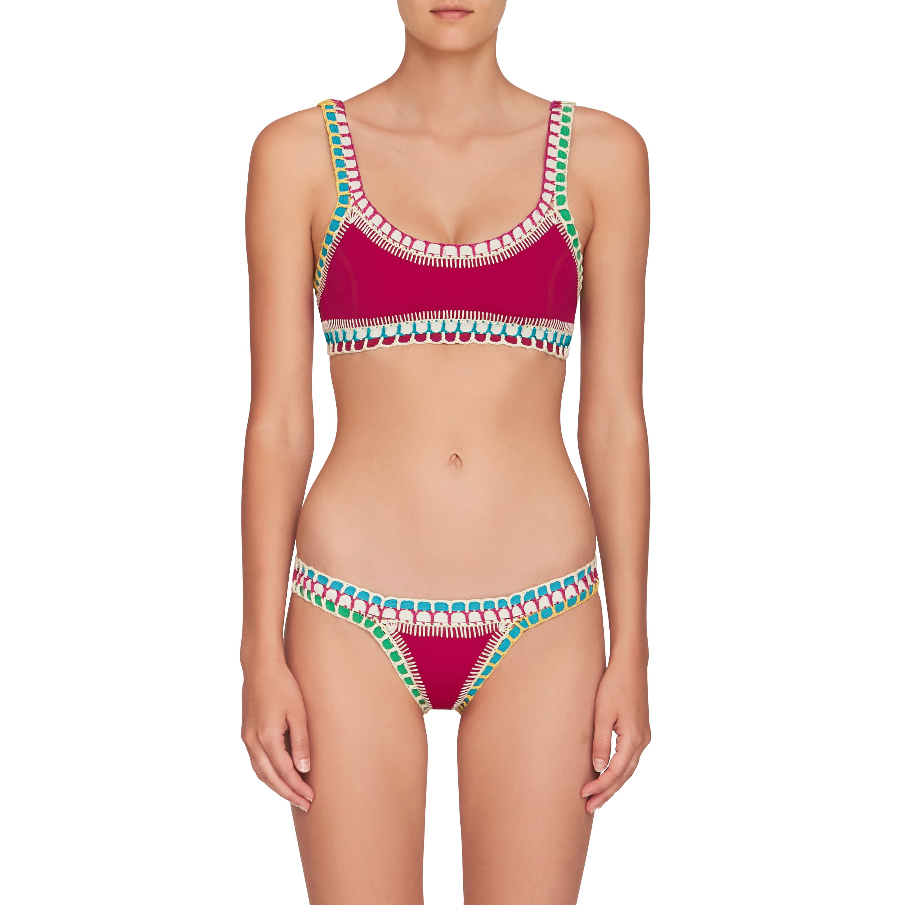 Image of a woman wearing Coco- Scoop Bikini Top by Kiini