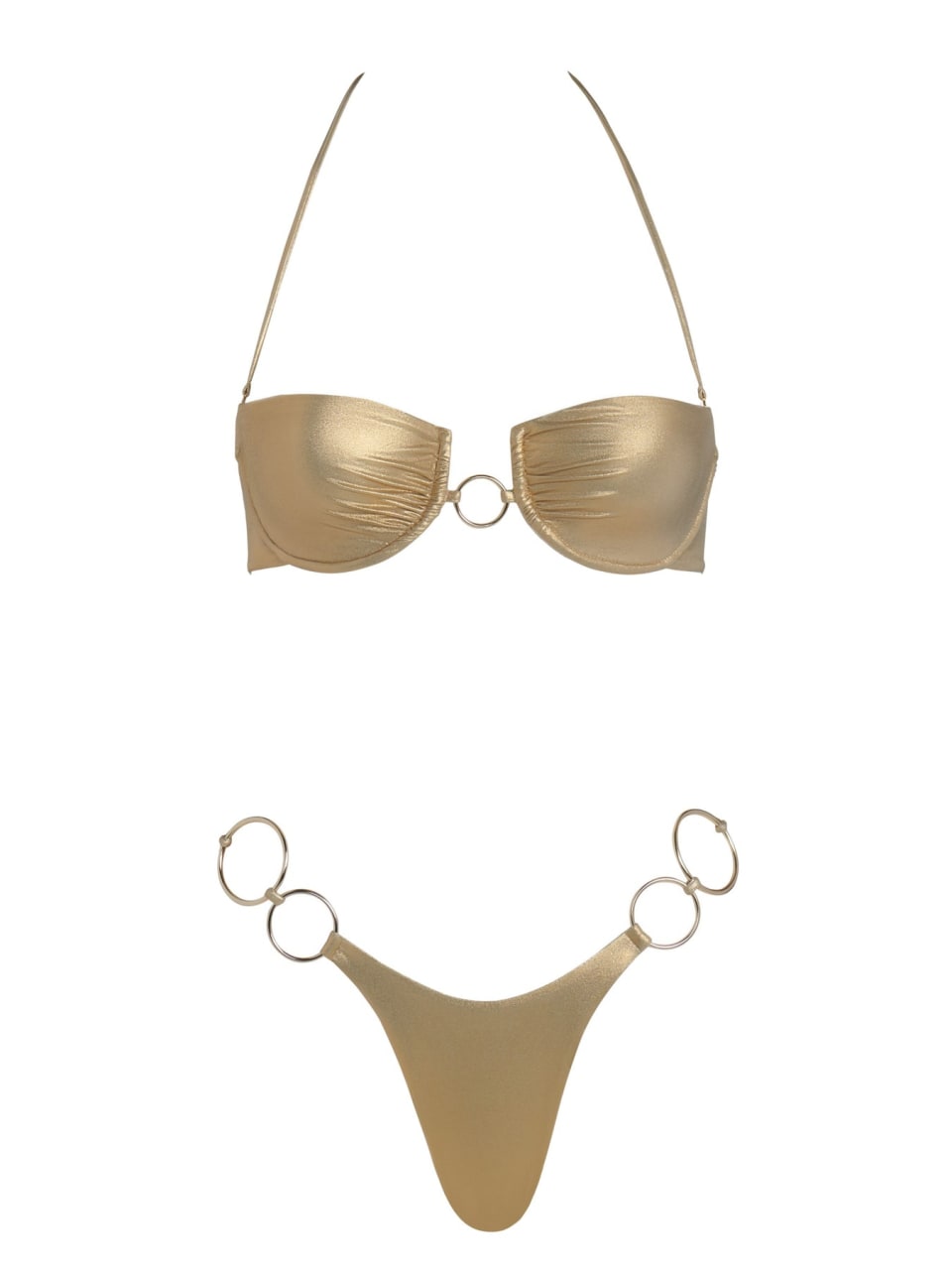 Galaxy Underwire Top With Rings and Galaxy Bikini Bottom With Metal Rings from Monica Hansen