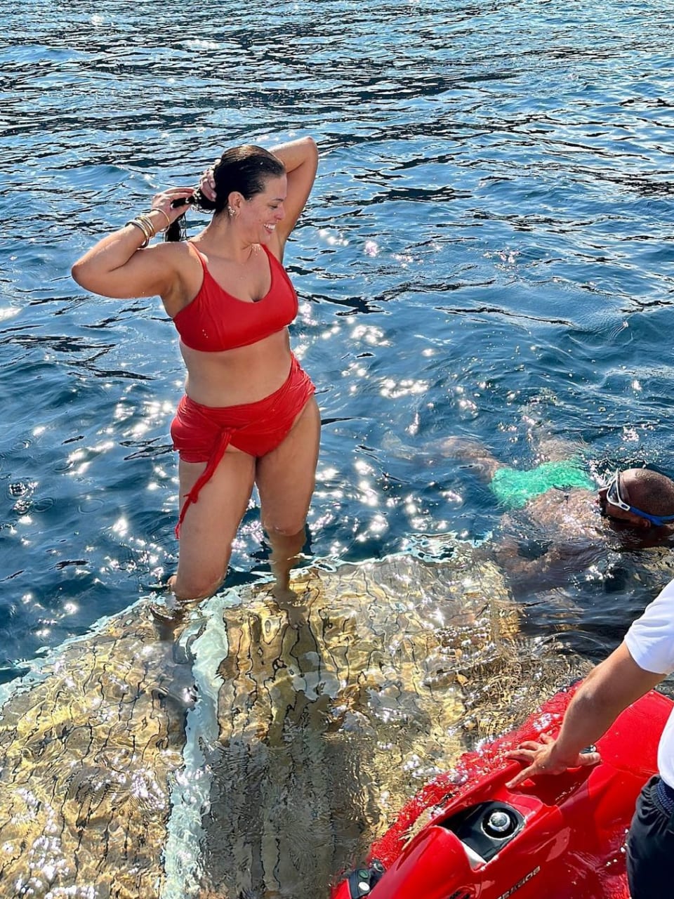 Ashley Graham in a red bikini by Knix