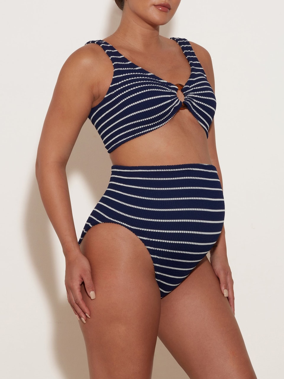 Nadine Stripe Bikini - Navy/white