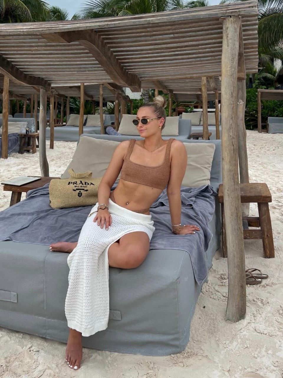 Lissie Judd wearing Xandra BIkini Set in Metallic Cooca by Hunza G