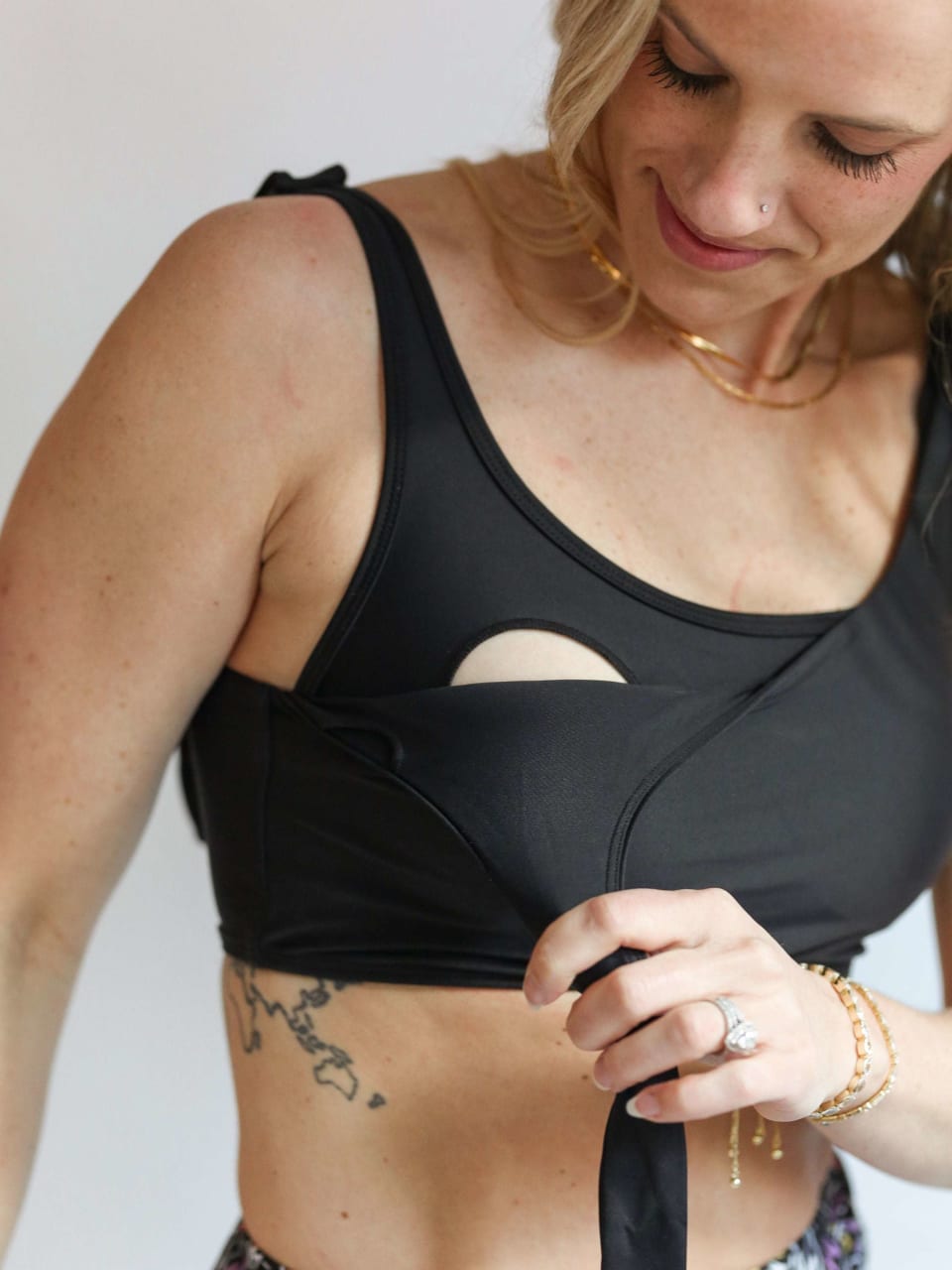 Tie Shoulder Breastfeeding Bikini Swimsuit Top by Milk & Baby