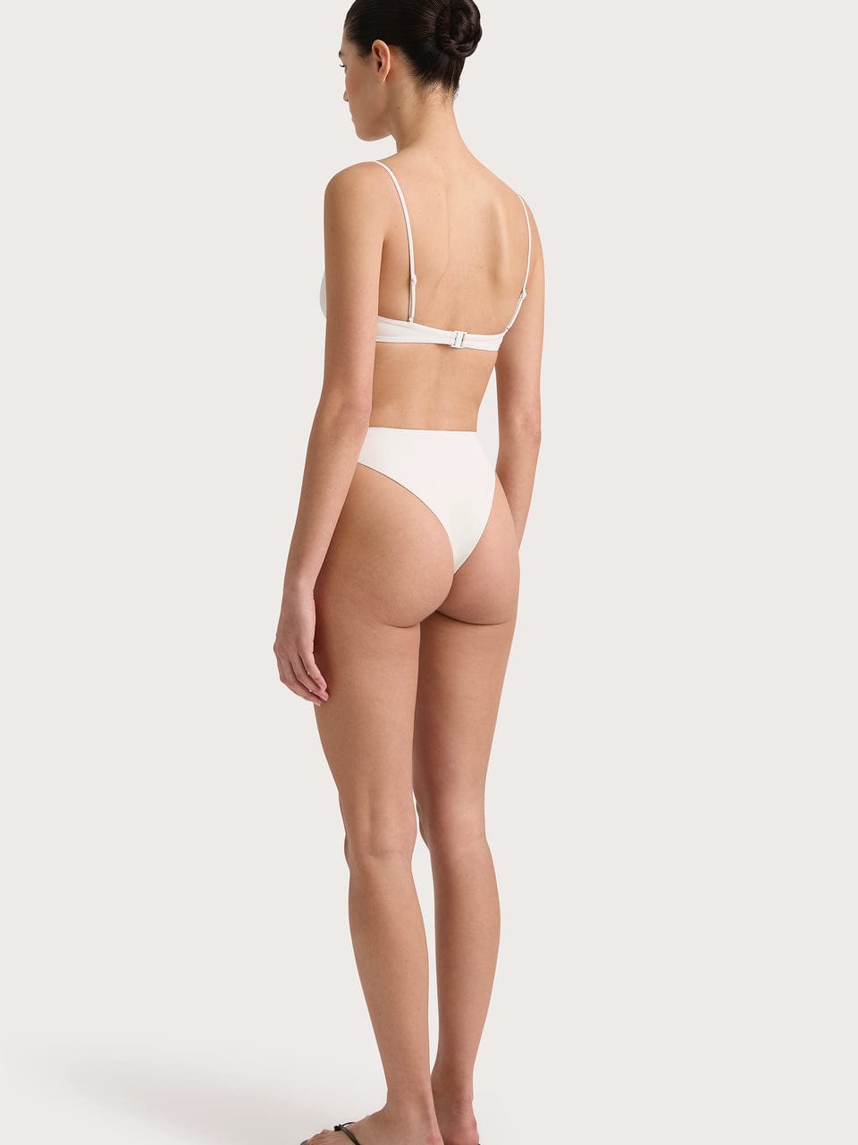 Evora Bikini Top White and Henni Bikini Bottom White by Faithfull The Brand