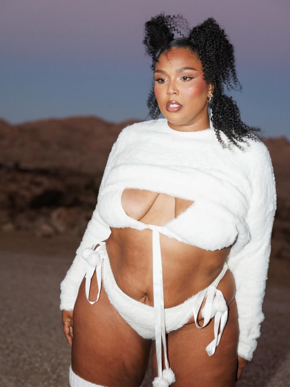 Lizzo wearing Fuzz Me Bikini Top and Bottom by Yitty